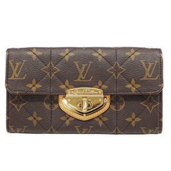Louis Vuitton Long Wallet Portefeuille Sarah Etoile Brown Quilted - Picture 1 of 9